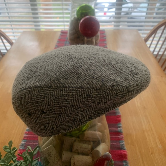 Other - Tweed Herringbone Flat Cap - in the grey charcoal family.